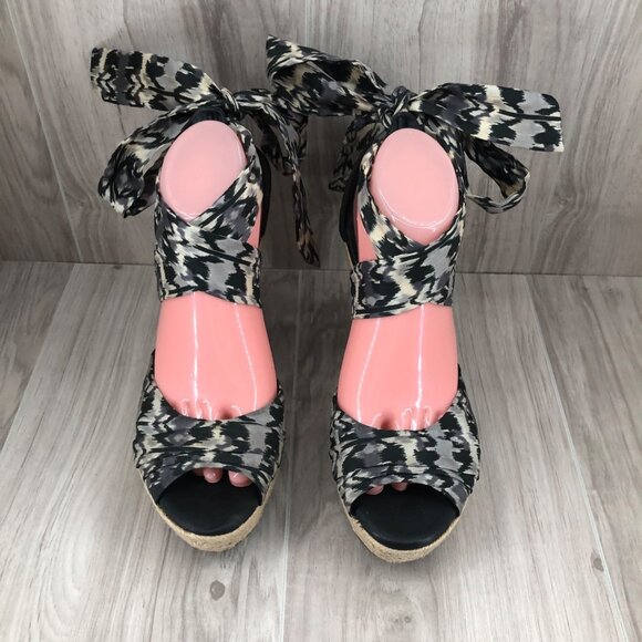 Ugg Wedge Sandals Womens 9 Lucianna Wrap Espadrille Platform Shoes - Picture 7 of 12